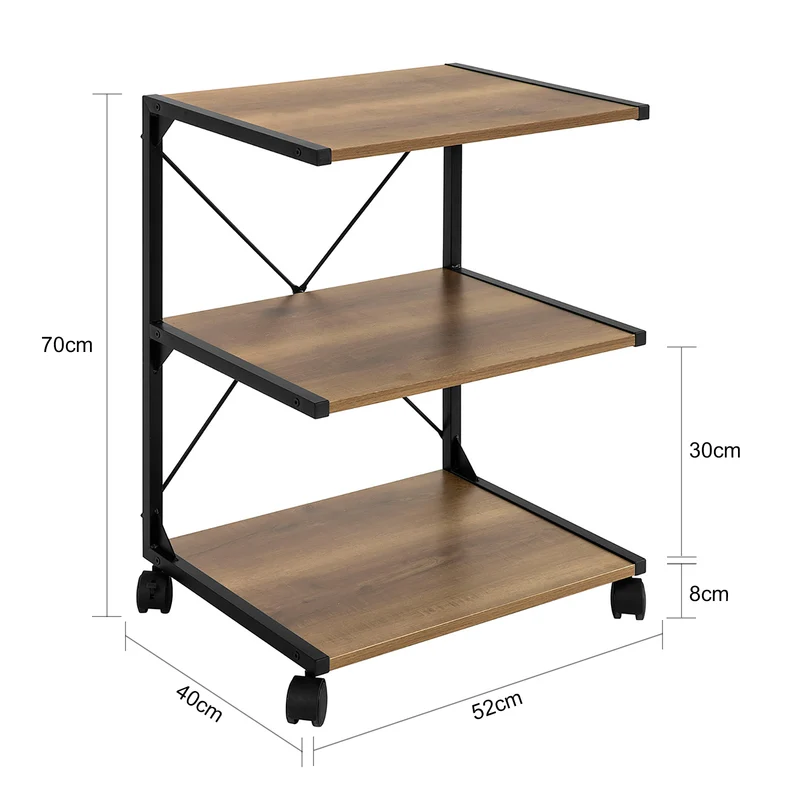 SoBuy FRG81-PF Chariot Étagère Roulante Bout de Canapé Étagère Cuisine Meuble de Rangement à roulettes de 3 Niveaux