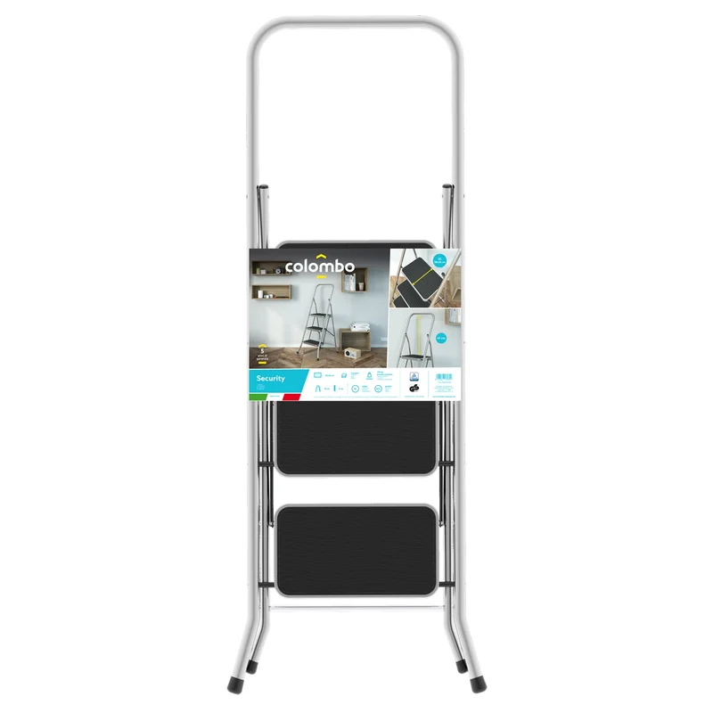 Colombo Security - Escabeau Pliable, Échelle 3 marches, Fabriquée en Italie, certifiée selon la norme EN 14183 TÜV-GS comme pouvant supporter 150 kg