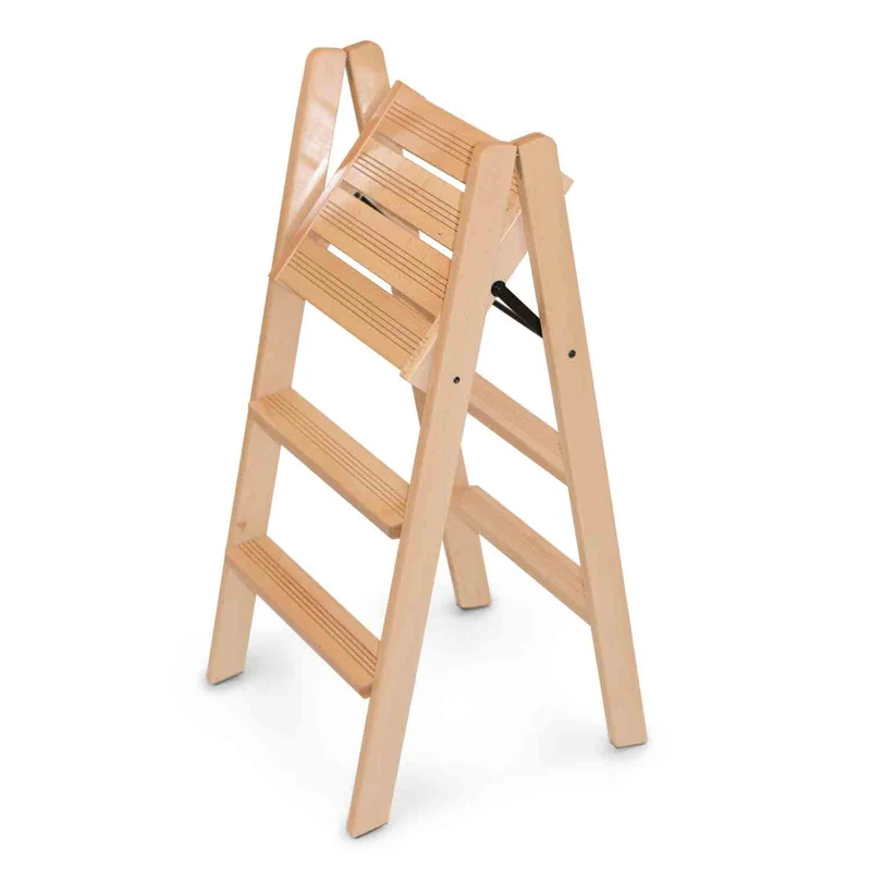 ARIT - Escabeau DOROTEA, Escabeau Bois, Escabeau Pliable, Tabouret Pliant, Petit Escabeau, équipé de 2 marches et d'une large plateforme
