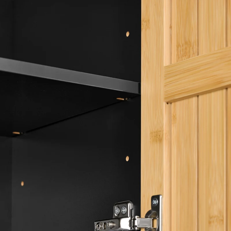 SoBuy BZR201-SCH Colonne Salle de Bain avec Étagères Réglables, Résistant à l’Humidité, pour Salle de Bain et WC, Rangement Optimisé, Design Fonctionnel – Noir