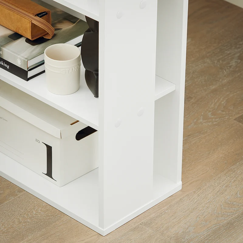 SoBuy FWT35-W Table Bureau Informatique Plan de Travail avec 3 étagères et 1 tiroir