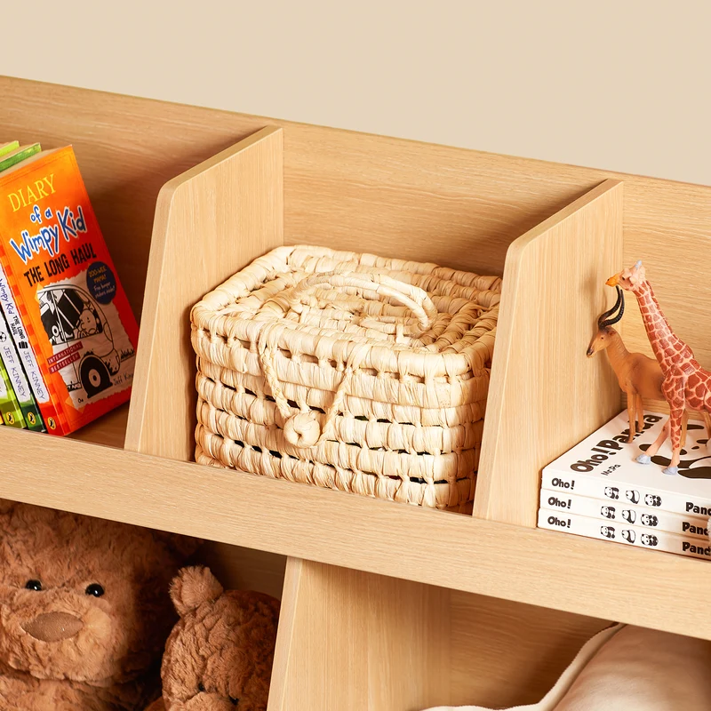 SoBuy KMB111-N Bibliothèque Enfant avec 5 Compartiments Ouverts, pour Chambre d’Enfant, Rangement Optimisé, Design Fonctionnel – L87×P37×H78 cm, Naturel