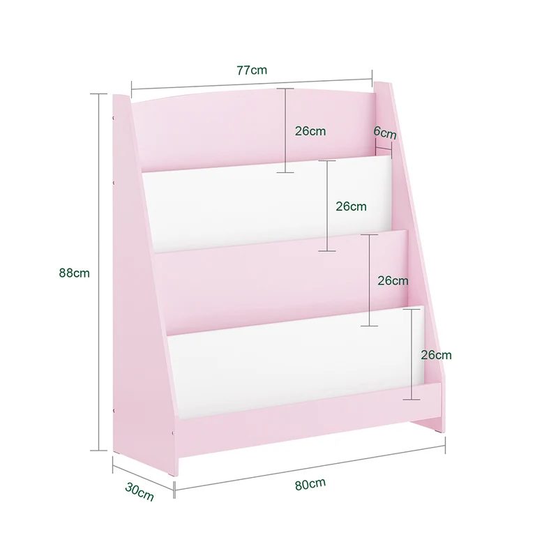 SoBuy KMB32-P Bibliothèque Enfant, Étagère à Livres Enfants, Étagère de Rangement pour Chambre d'enfants