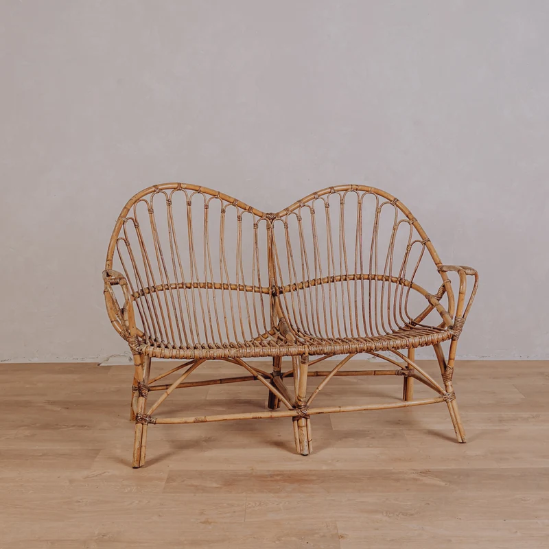 Banquette en rotin Justin double