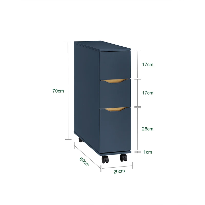 SoBuy BZR191-B Meuble de Rangement Salle de Bain Étroit sur roulettes, Support Papier Toilette avec roulettes