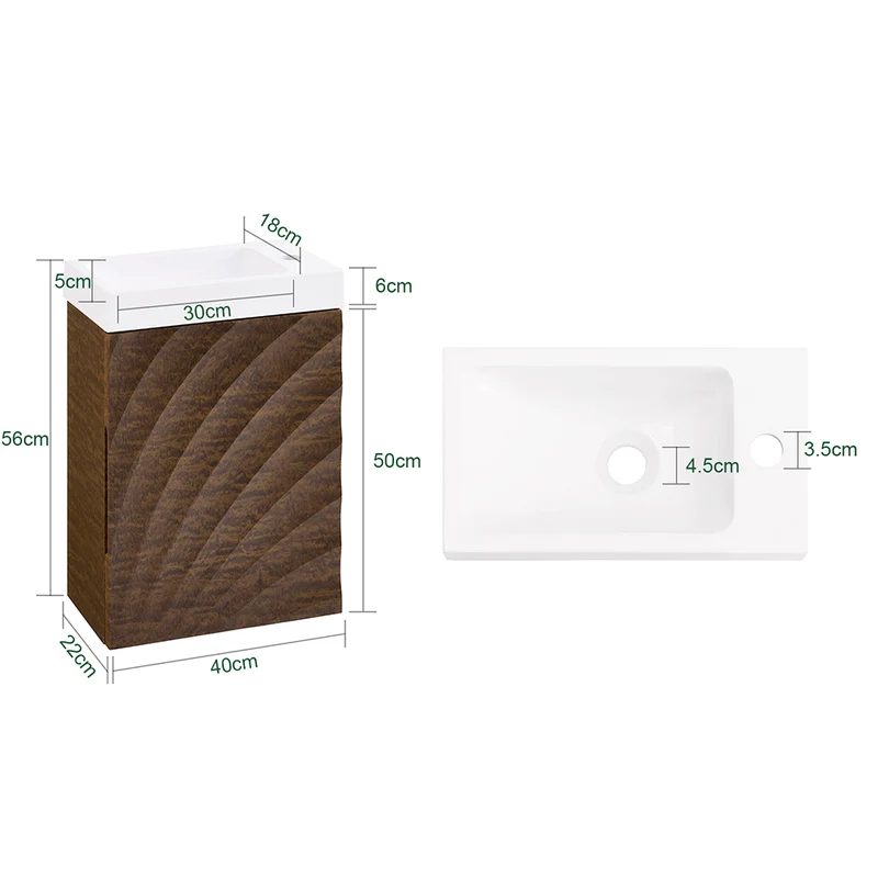 SoBuy BZR197-N Meuble Suspendu avec Lavabo