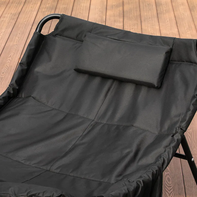 SoBuy OGS56-SCH Fauteuil à Bascule Confortable avec Coussin Rembourré avec Appui-tête et 2 Poches