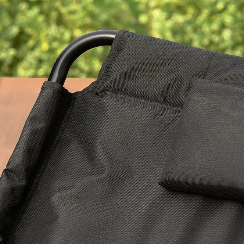 SoBuy OGS56-SCH Fauteuil à Bascule Confortable avec Coussin Rembourré avec Appui-tête et 2 Poches