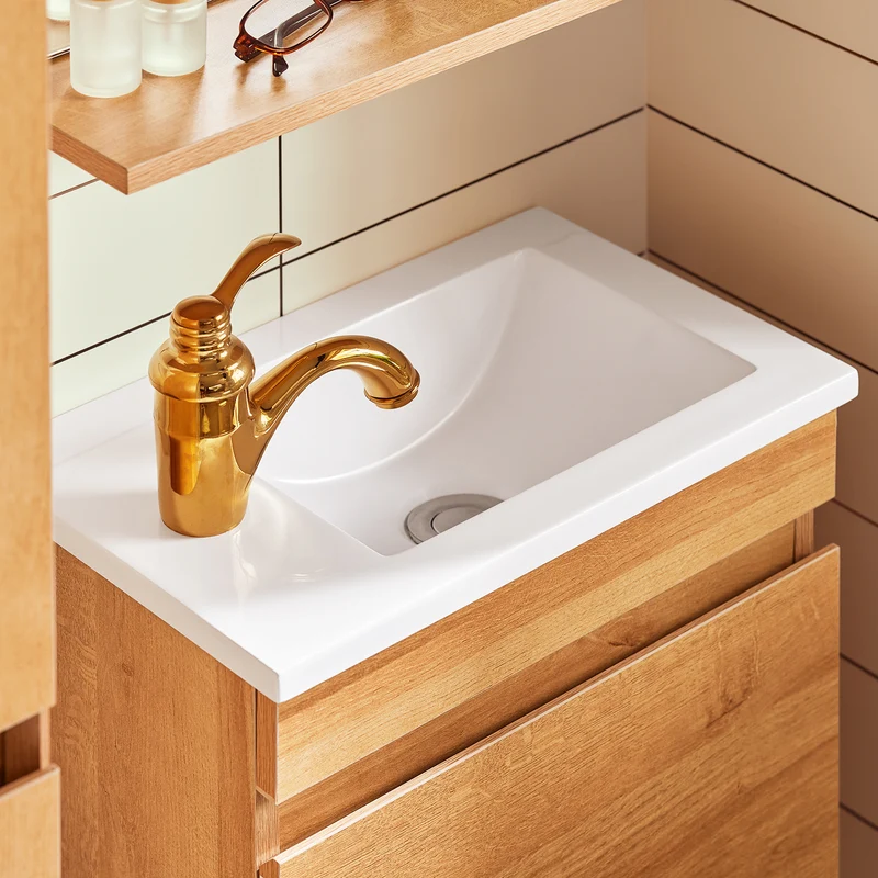 SoBuy BZR169-N Meuble Suspendu pour Lavabo Armoire de Salle de Bain avec Vasque Ensemble de Lavabo en céramique