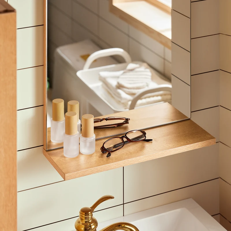 SoBuy BZR169-SET Meuble Suspendu pour Lavabo avec Miroir Meuble sous Vasque avec Miroir Ensemble de Lavabo en céramique avec Miroir