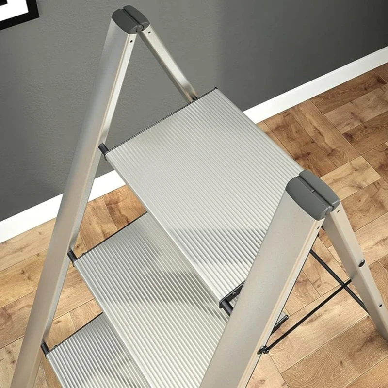 Colombo Leonardo 3 – Escabeau pliable 3 marches ultralarges antidérapantes en aluminium, jusqu’à 150 kg