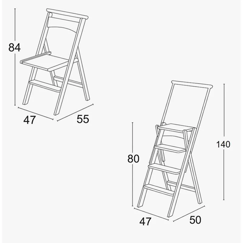 ARIT - Chaise Escabeau ELETTA, Tabouret Marche Pied, escabeau transformable et pliable avec système de sécurité - couleur cerise