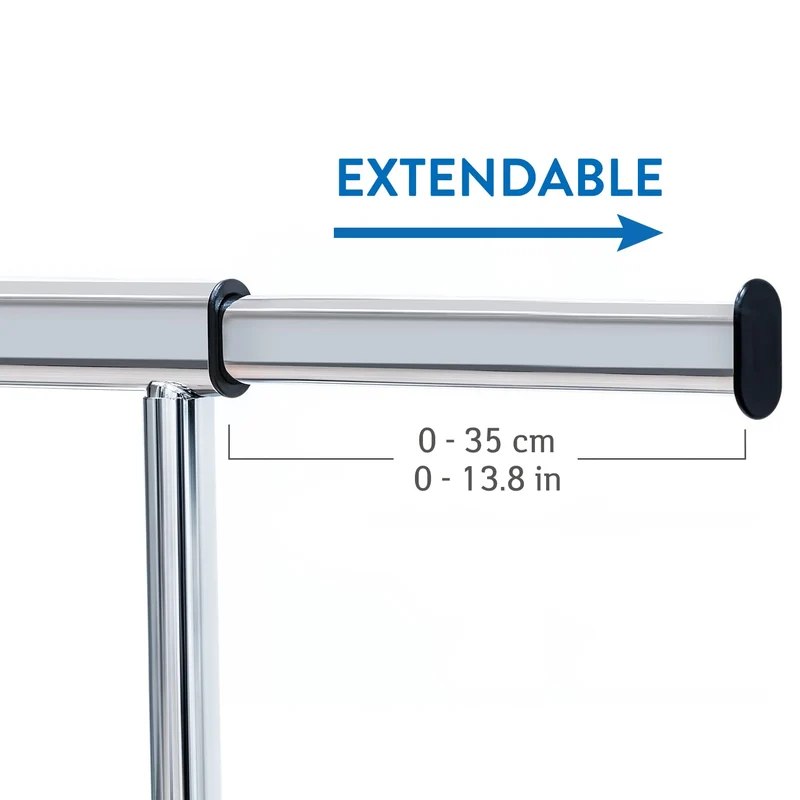 Tatkraft Bull - Portant à Vêtements INOX Multi Rangements sur Roulettes, Étagère à Chaussures, Jusqu'à 80 kg de Charge