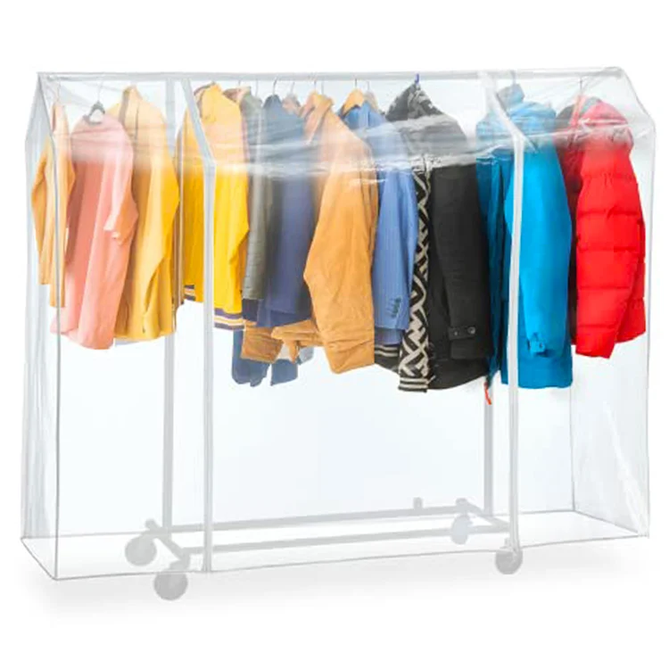 Tatkraft Big - Housse Portant Vetement, Housse Protection pour Portant à Vêtements, 183×60×160cm, Transparente avec 2 Fermetures Éclair, Antipoussière