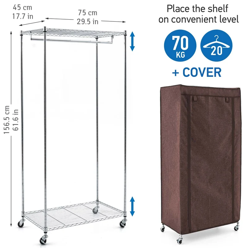 Armoire mobile avec housse brune – art moon Buffalo