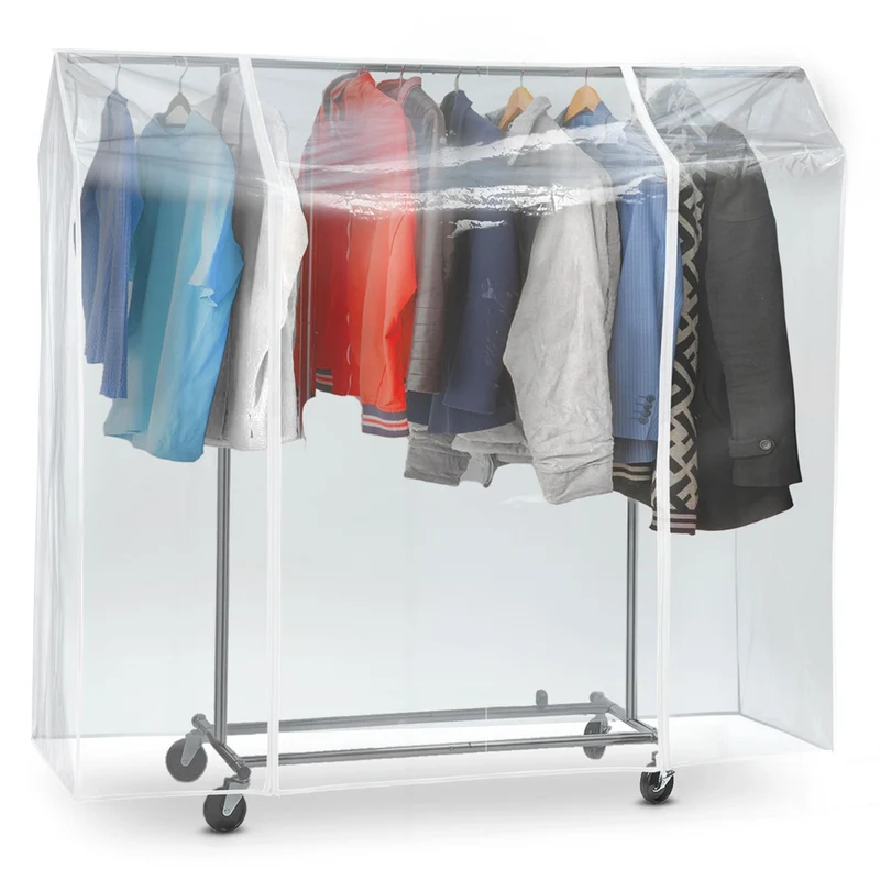 Tatkraft Anwalt – Housse transparente imperméable pour portant à vêtements, 2 fermetures éclair, L 130 cm