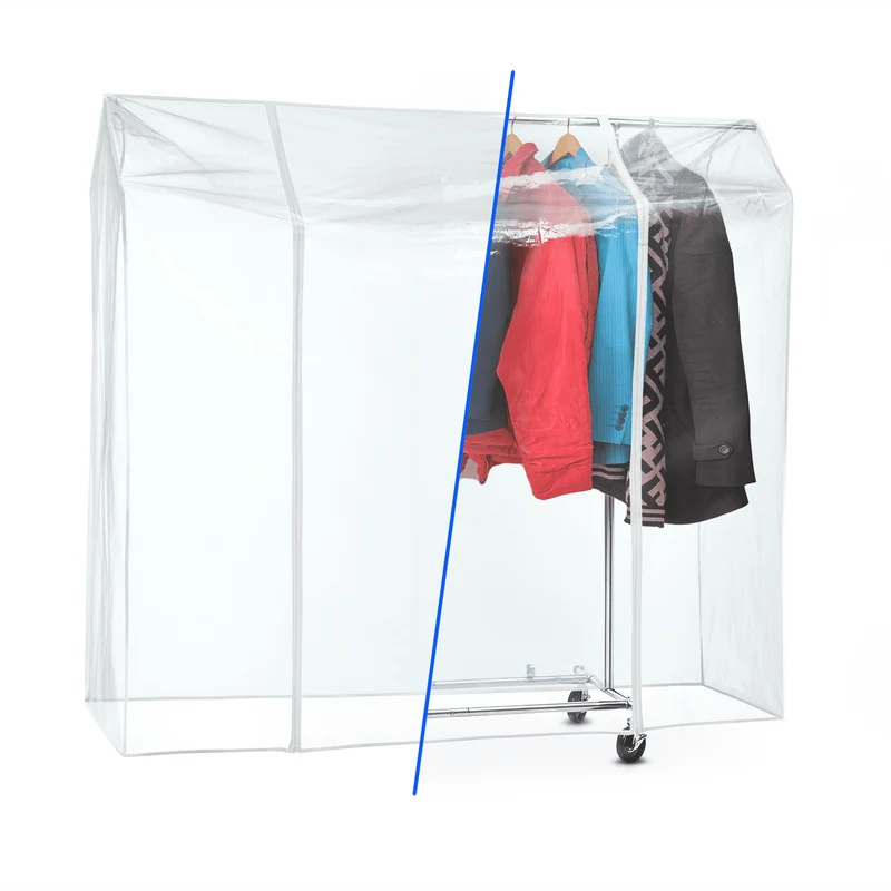 Tatkraft Anwalt – Housse transparente imperméable pour portant à vêtements, 2 fermetures éclair, L 130 cm
