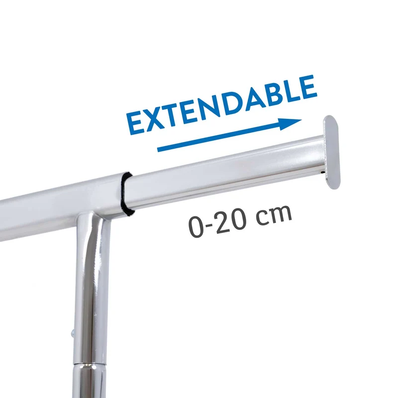 Tatkraft Didrik – Portant à vêtements solide sur roulettes, jusqu’à 130 kg, acier chromé