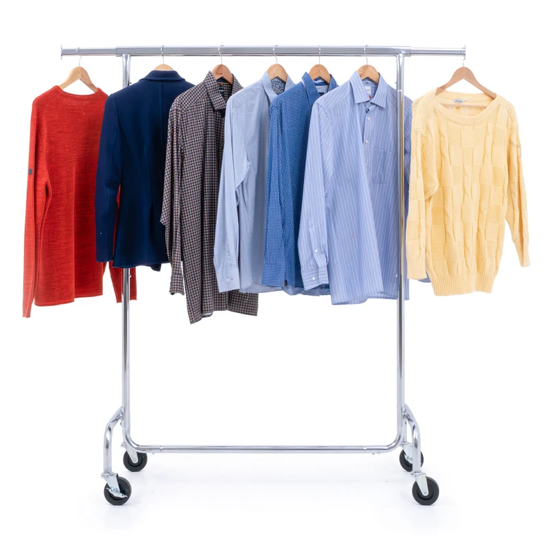 Tatkraft Didrik – Portant à vêtements solide sur roulettes, jusqu’à 130 kg, acier chromé