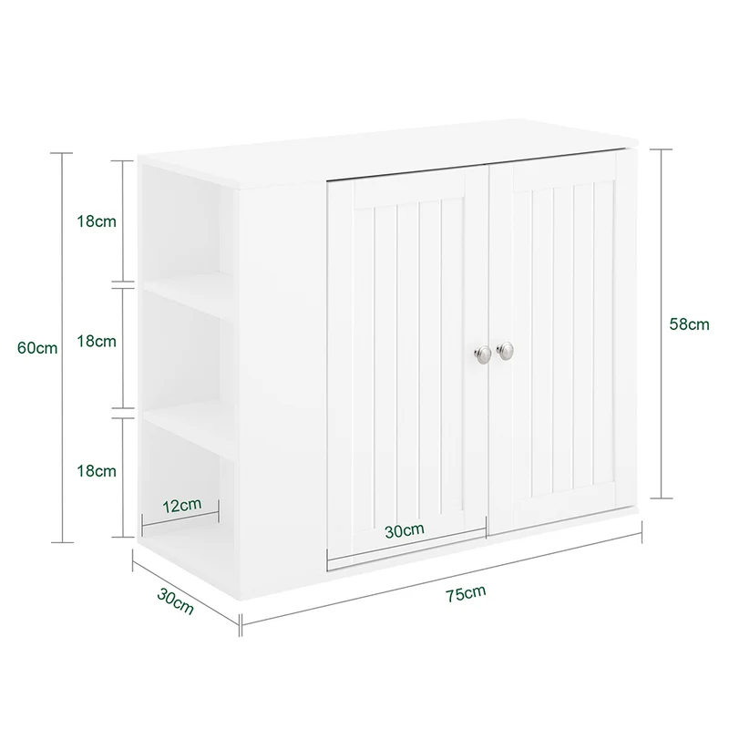 SoBuy BZR188-W Armoire Murale Placard de Rangement Meuble de Rangement Suspendu Salle de Bain