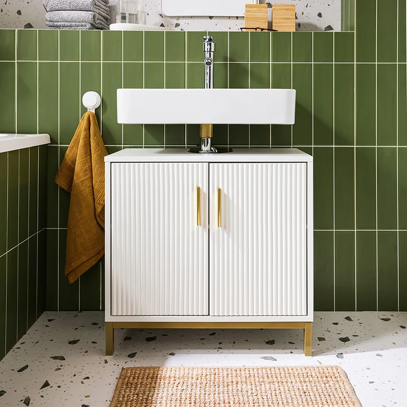 SoBuy BZR179-W Meuble sous Lavabo, Meuble sous Vasque
