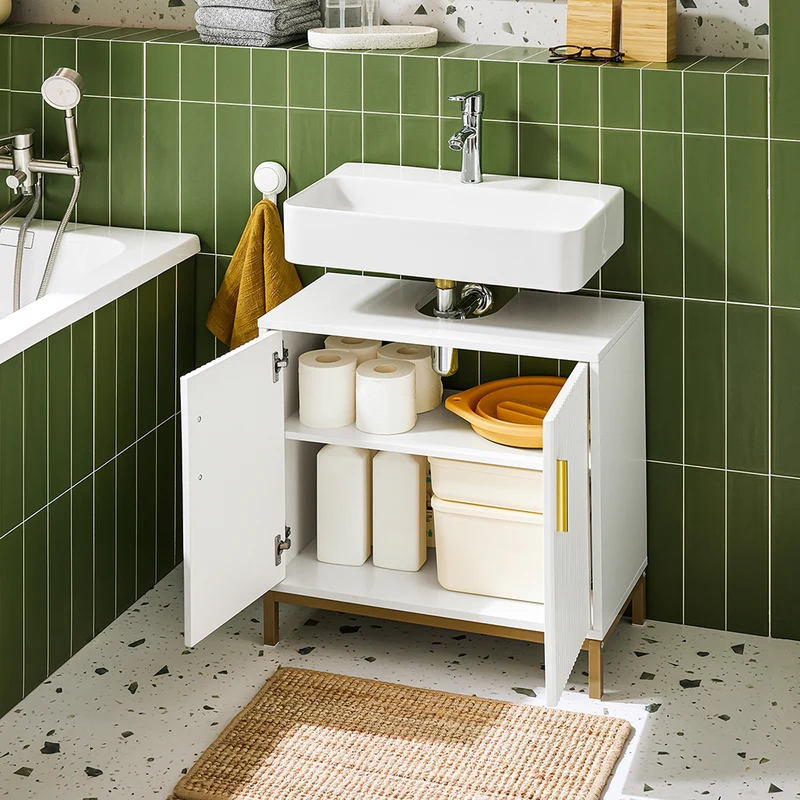 SoBuy BZR179-W Meuble sous Lavabo, Meuble sous Vasque