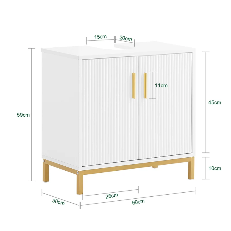 SoBuy BZR179-W Meuble sous Lavabo, Meuble sous Vasque