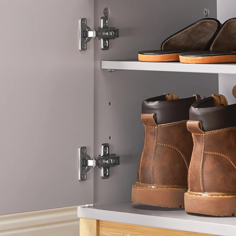 SoBuy FSR117-KA Banc à Chaussures avec Coussin Amovible – 2 Portes, Étagères Réglables, 4 Compartiments, 150 kg, 104×35×47 cm, Kaki