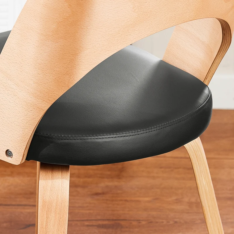 SoBuy FST97-SCH Chaise en Bois avec Dossier et Assise Rembourrés