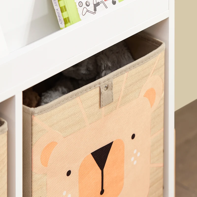 SoBuy KMB115-W Bibliothèque Enfant avec 4 Étagères et 2 Boîtes de Rangement