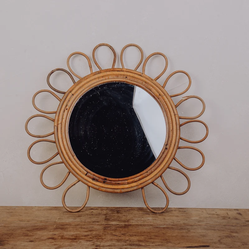 Miroir en rotin