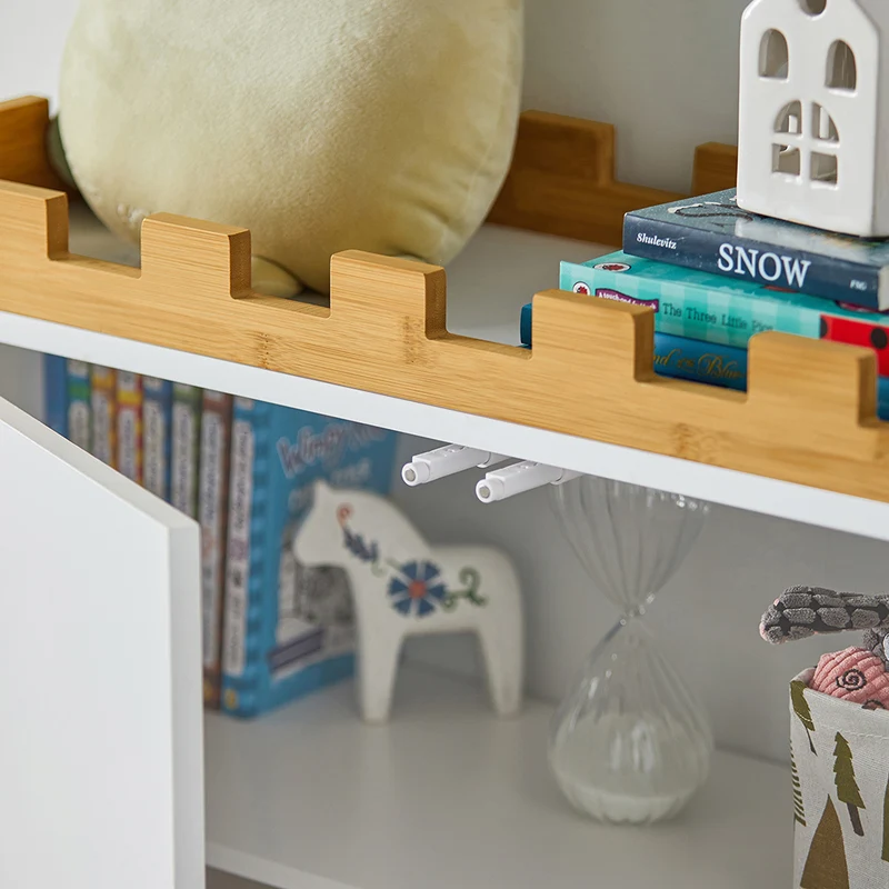 SoBuy KMB44-W Commode pour Enfants Étagère pour Chambre d'enfant avec Tableau Noir Bibliothèque Étagère à Jouets
