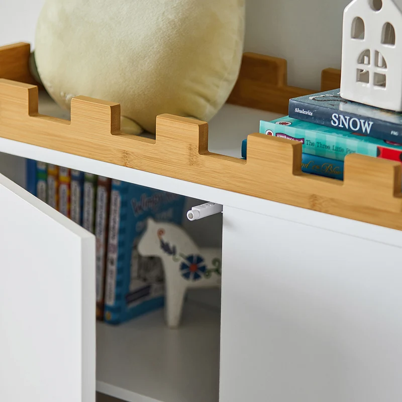 SoBuy KMB44-W Commode pour Enfants Étagère pour Chambre d'enfant avec Tableau Noir Bibliothèque Étagère à Jouets