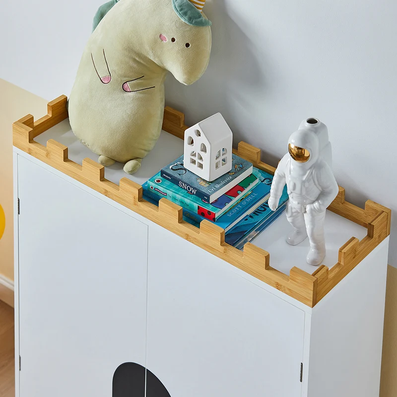 SoBuy KMB44-W Commode pour Enfants Étagère pour Chambre d'enfant avec Tableau Noir Bibliothèque Étagère à Jouets