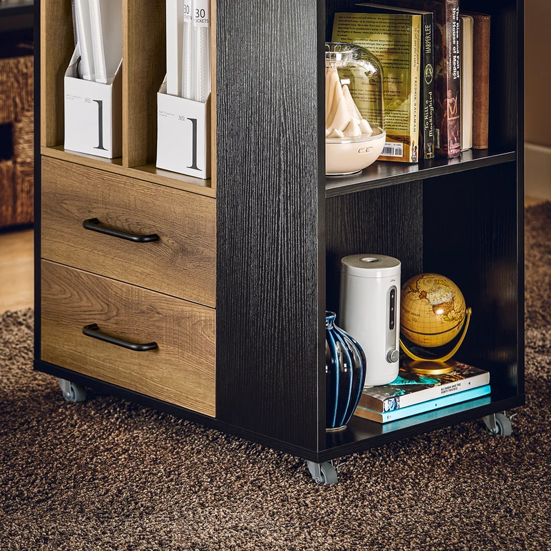 SoBuy ASK01-PF Caisson de Bureau Support Imprimante Bureau Mobile Caisson avec Tiroirs et Compartiments Bureau