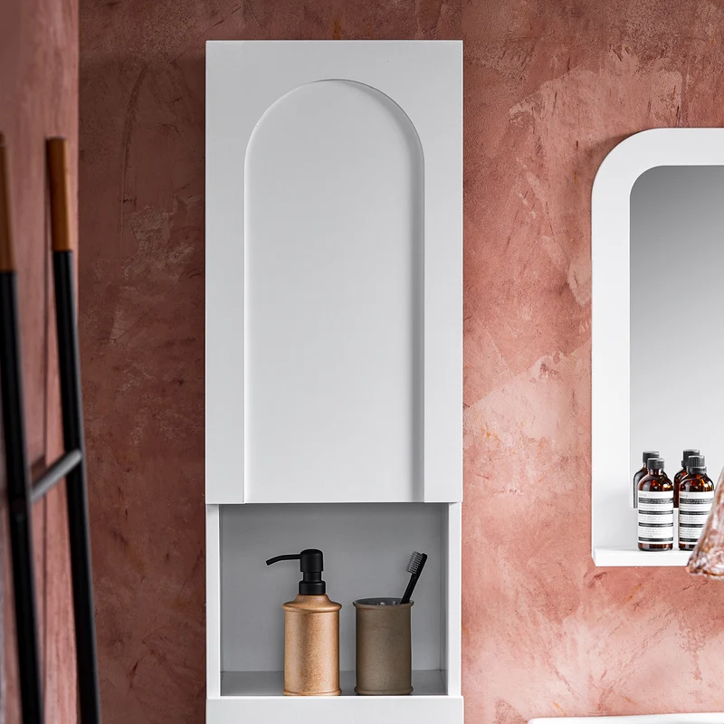 SoBuy BZR163-W Meuble Colonne, Armoire Haute de Salle de Bain Étroit avec 2 Portes Étagères Réglables