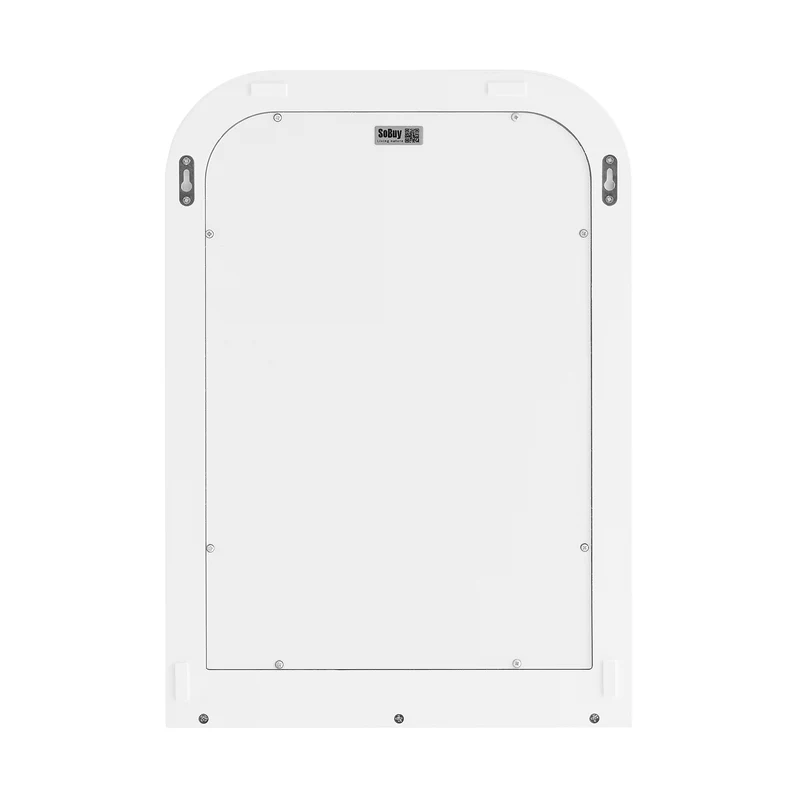 SoBuy BZR162-W Miroir Mural, Miroir de Salle de Bain avec Étagère Plateau, Suspendu , Chambre, Salon
