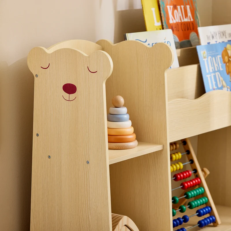 SoBuy KMB101-N Étagère de Rangement pour Enfants, Meuble Rangement pour Livres et Jouets, Bibliothèque Organisateur pour Chambre d'Enfants, Salle de Jeux, Salon, 91x30x100 cm