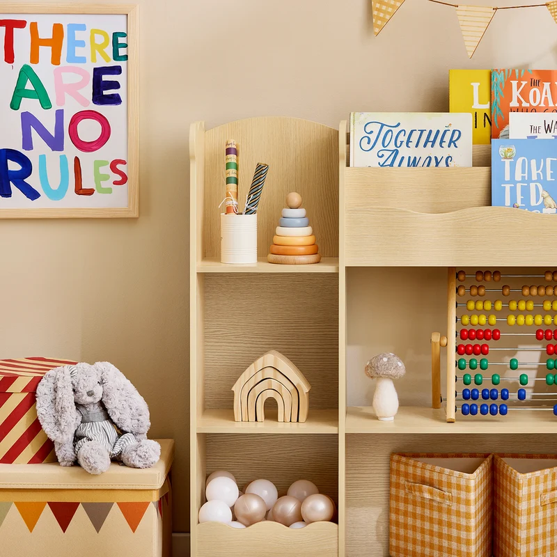 SoBuy KMB101-N Étagère de Rangement pour Enfants, Meuble Rangement pour Livres et Jouets, Bibliothèque Organisateur pour Chambre d'Enfants, Salle de Jeux, Salon, 91x30x100 cm