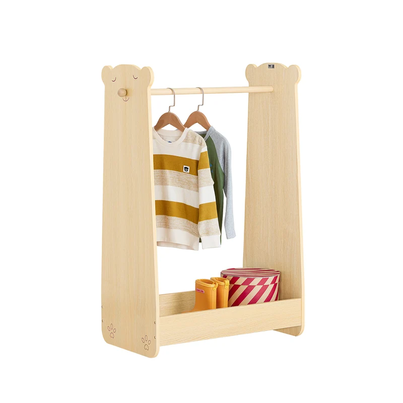 SoBuy KMB102-N Portant à vêtements Enfant, Penderie pour Enfants, Garde-Robe Enfants, Portant Vêtements Chambre Enfant en Forme d'ours