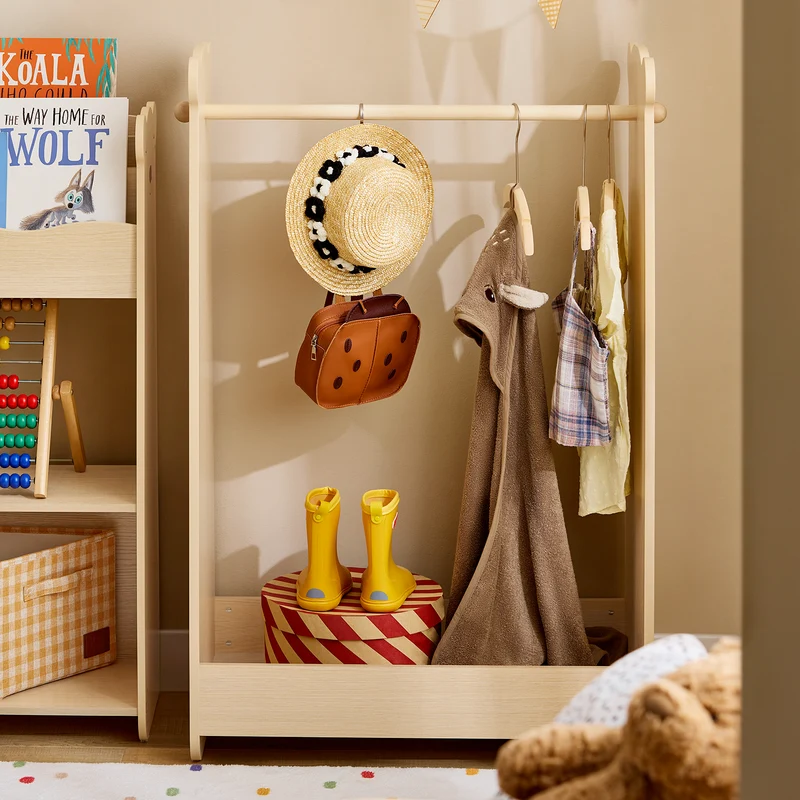 SoBuy KMB102-N Portant à vêtements Enfant, Penderie pour Enfants, Garde-Robe Enfants, Portant Vêtements Chambre Enfant en Forme d'ours