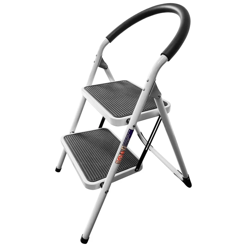 WonderWorker Barrow - Escabeau Pliable, Marchepied Échelle 2 Marches Multifonctions en Aluminium, Petit Escabeau, Antidérapantes, 150 kg de Charge