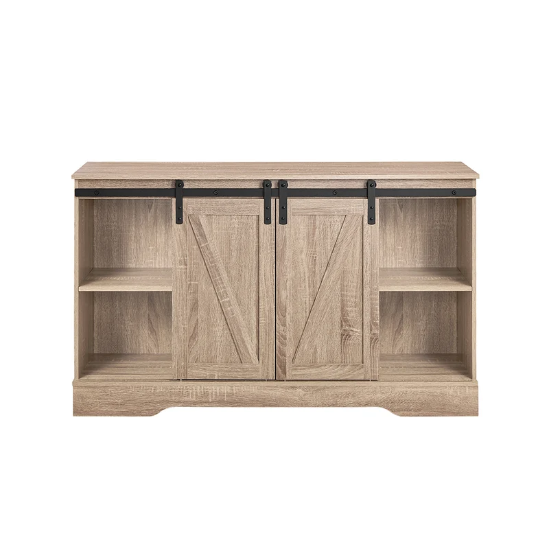 SoBuy FSB60-E Buffet Meuble de Rangement avec Porte de Grange Coulissante, Commode Multifonction pour Entrée Salon Cuisine – 120x40x70 cm