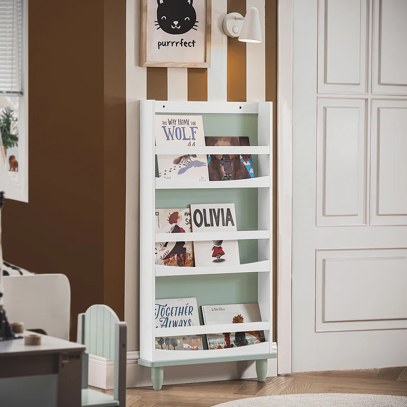 SoBuy KMB93-GR Bibliothèque pour Enfants, Étagère à Livres à 3 Niveaux Étagère de Rangement pour Chambre d'enfants