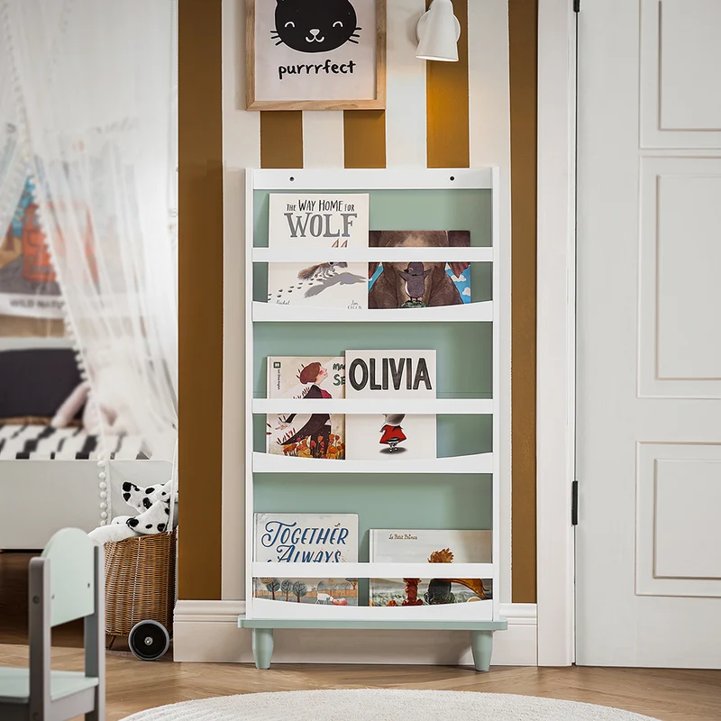 SoBuy KMB93-GR Bibliothèque pour Enfants, Étagère à Livres à 3 Niveaux Étagère de Rangement pour Chambre d'enfants