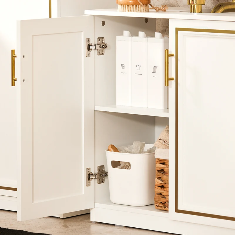 SoBuy BZR86-W Meuble sous-Lavabo, Meuble sous-Vasque à 2 Portes, Meuble sous Évier, Salle de Bain, Placard de Rangement