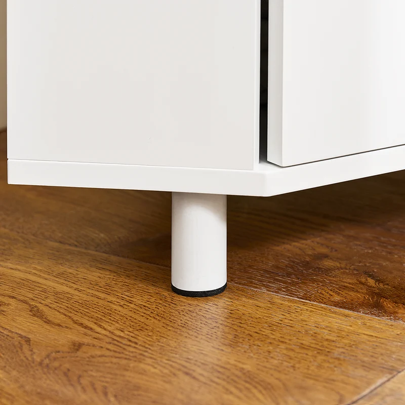 SoBuy BZR193-W Meuble de Rangement d'angle Salle de Bain, Armoire de Rangement Placard de Rangement Étroite, 1 Tiroir, 1 Compartiment Ouvert et 2 Portes