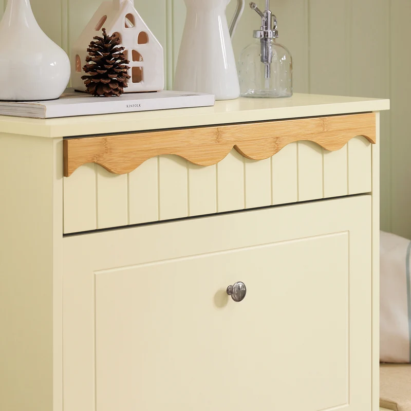 SoBuy FSR124-MI Armoire à Chaussures à Chaussures, Commode à Chaussures sur Pieds, Meuble d'entrée avec 1 Tiroir et 2 Abattants