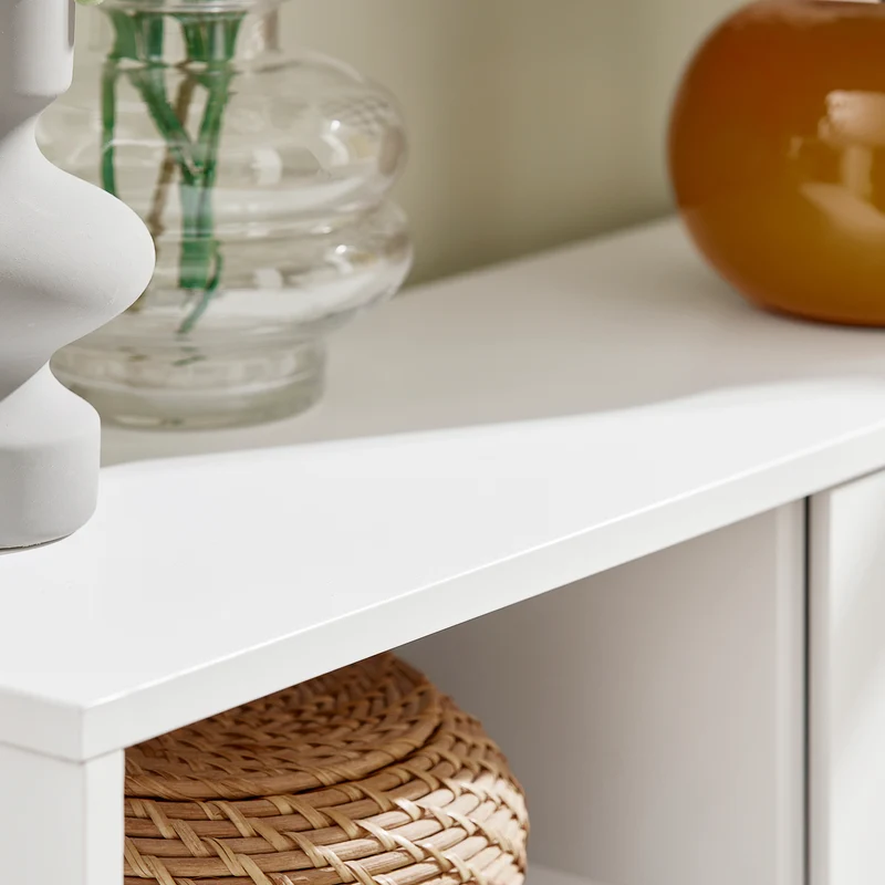 SoBuy FSR111-W Armoire à Chaussures 2 Abattants, 2 Compartiments Ouverts et 1 Porte pour Entrée Couloir, Blanc