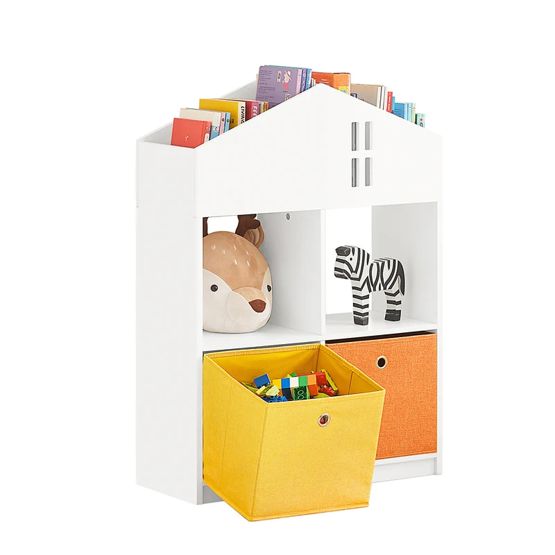 SoBuy KMB49-W Meuble de Rangement pour Livres et Jouets pour Enfant, Mini Bibliothèque en Forme de Maison
